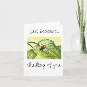 Tarjeta Pensando en ti, Lady Bug Art