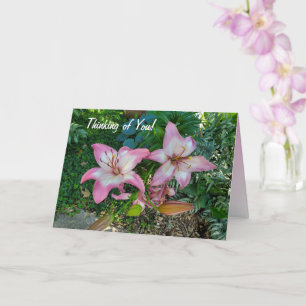 Tarjeta Pensando en ti, Lily rosa