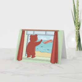 Tarjeta Pensando en ti, lindo oso de Teddy cuarenta cumple