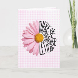 Tarjeta Pensando en Ti Margarita Rosa sobre Gingham