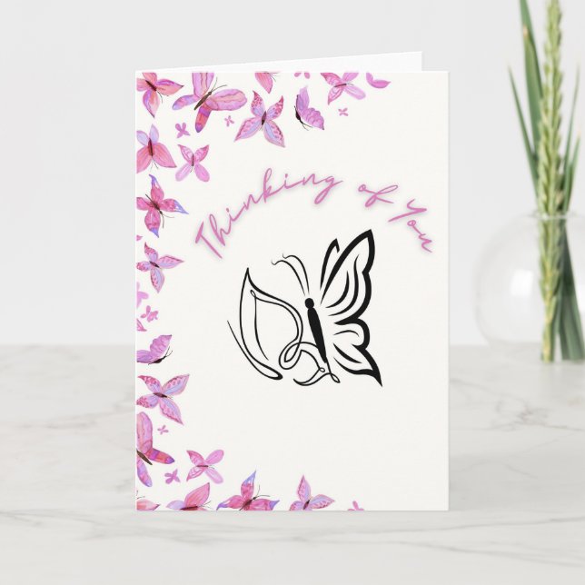 Tarjeta Pensando en ti Mariposa (Anverso)