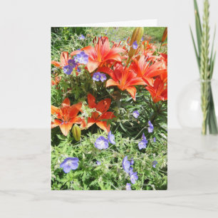 Tarjeta Pensando en ti, Naranja Lillies