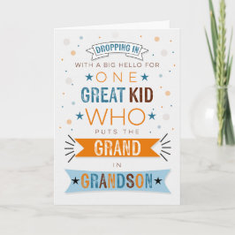 Tarjeta Pensando en ti para el nieto azul