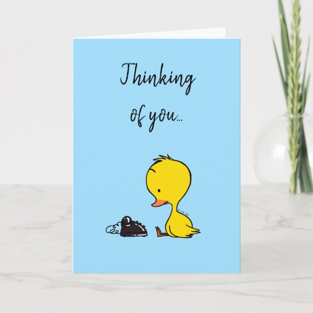 Tarjeta pensando en ti (pato solitario) (Anverso)