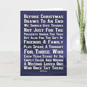 Tarjeta Pensando en ti y los tuyos en Navidad