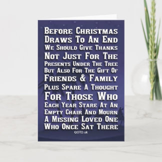 Tarjeta Pensando en ti y los tuyos en Navidad