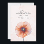 Tarjeta Pensando en tu aniversario de simpatía<br><div class="desc">Que sus amigos o familiares sepan que están pensando en ellos en el aniversario de la pérdida de un ser querido. Esta tarjeta de simpatía plana de 5" x 7" tenía un solo naranja de acuarela en la parte delantera con el mensaje "Donde ha estado un alma hermosa, hay un...</div>