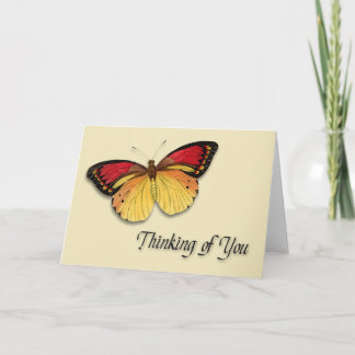 Tarjeta Pensando en tu carta de mariposa