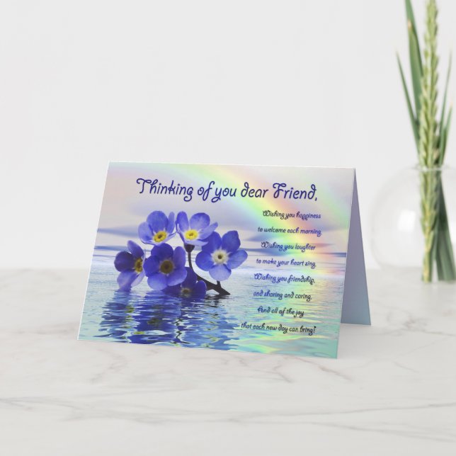 Tarjeta Pensando en tu carta para Amigo + olvidarme de las (Anverso)
