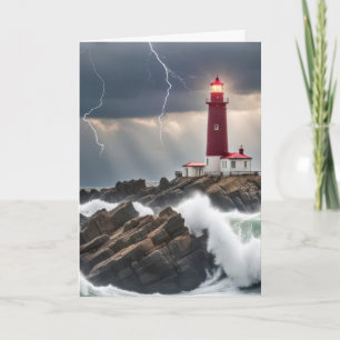 Tarjeta Pensando en tu faro en una tormenta