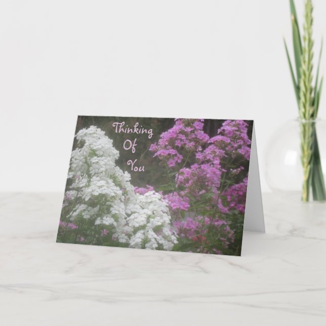 Tarjeta Pensando En Tu Floral (Anverso)