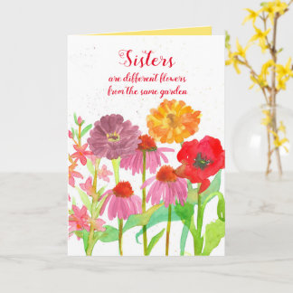 Tarjeta Pensando En Tu Hermana Hermana Jardín De Flor De A