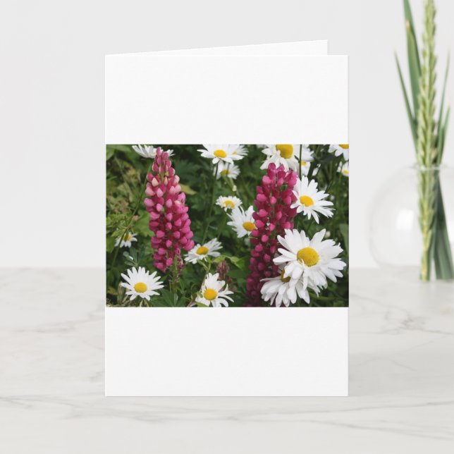 Tarjeta Pensando En Tus Flores Florales (Anverso)