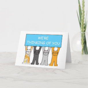 Tarjeta Pensando en tus gatos Personalizados