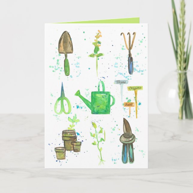 Tarjeta Pensando En Tus Herramientas De Jardinería Favorit (Anverso)