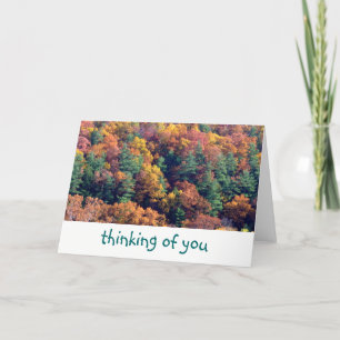 Tarjeta "Pensando en usted" /Fall colorea earthtones