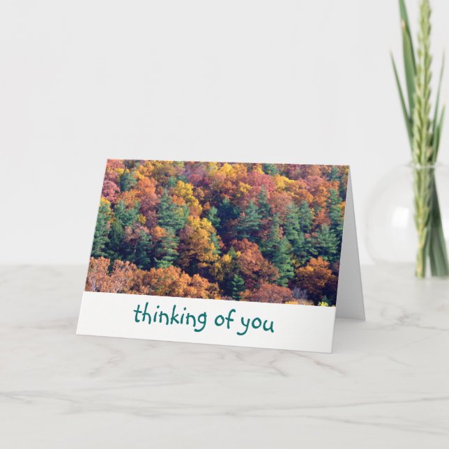 Tarjeta "Pensando en usted" /Fall colorea earthtones (Anverso)