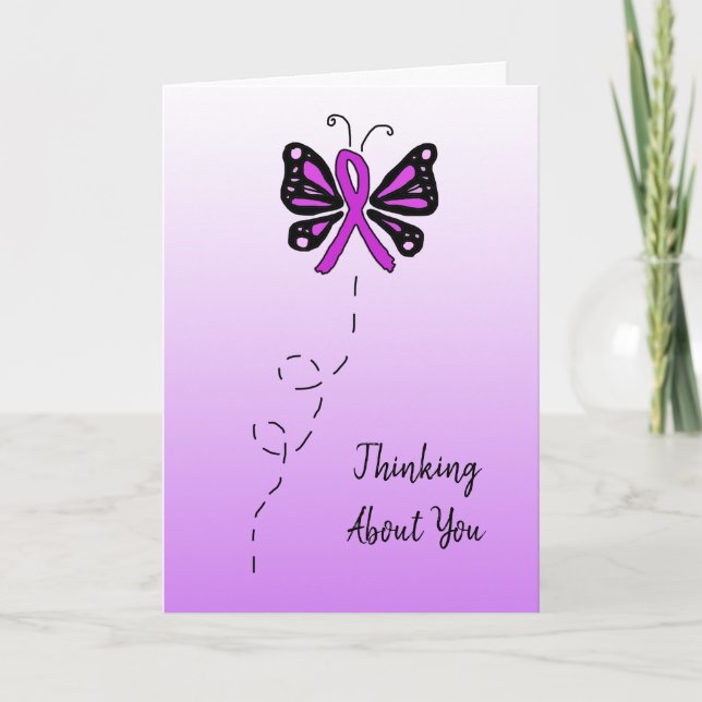 Tarjeta Pensando En Usted Fibromialgia Mariposa (Anverso)
