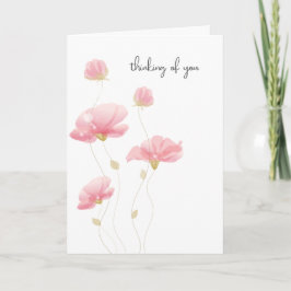 Tarjeta Pensando En Usted Floral Rosa
