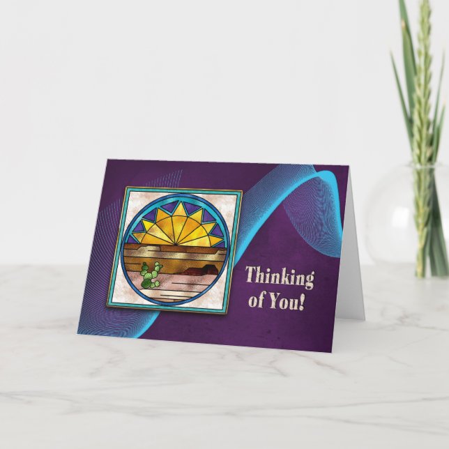 TARJETA PENSANDO EN USTEDES - COLECCIÓN INDIA - SUNRISE (Anverso)