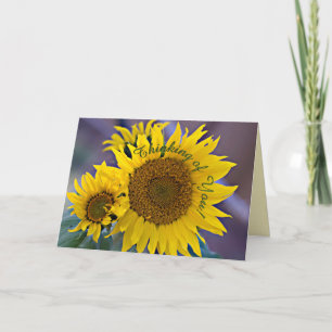 Tarjeta Pensando En Ustedes Sunflowers Fotografía De Cierr