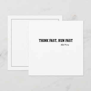 Tarjeta Pensar en la motivación rápida del fútbol deportiv