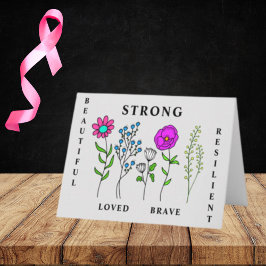 Tarjeta Pensar en palabras de aliento o cáncer