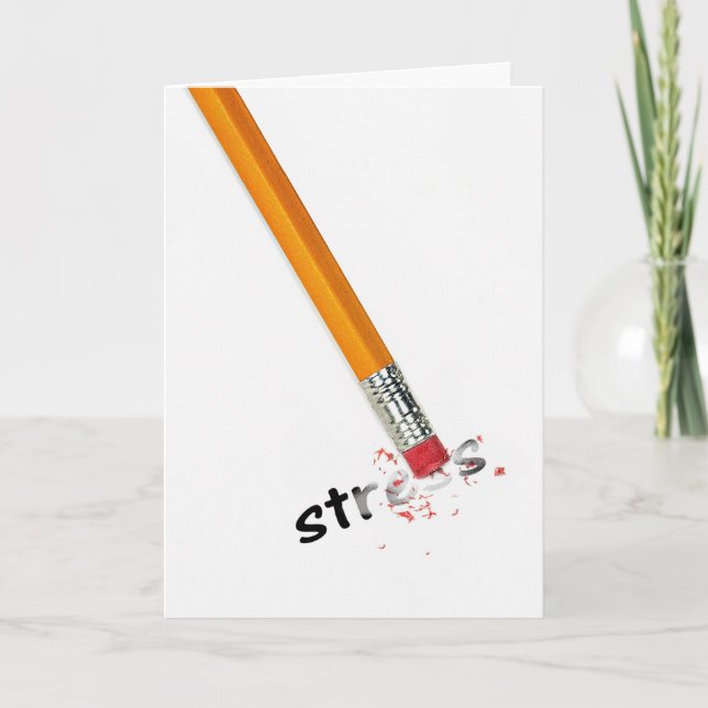 Tarjeta Pensar en ti como borrador de estrés (Anverso)