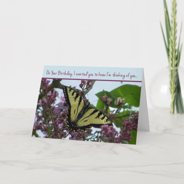 Tarjeta Pensar en ti en tu cumpleaños (Anverso)