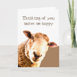 Tarjeta Pensar en ti me hace sonreír una oveja MÉDICO dive