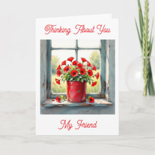 Tarjeta Pensar en ti Red Poppies