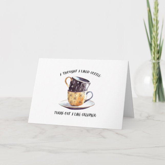 Tarjeta Pensé que me gustaba el café Resulta que me gusta  (Anverso)