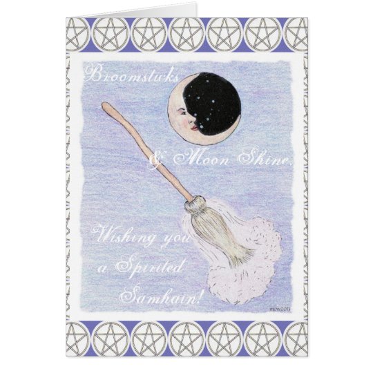 Tarjeta Pentáculo enérgico de Samhain de la luna y de la