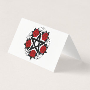 Tarjeta Pentagram con rosas rojas