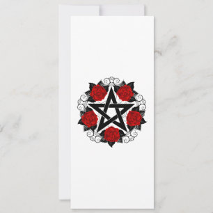 Tarjeta Pentagram con rosas rojas