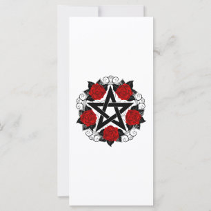 Tarjeta Pentagram con rosas rojas
