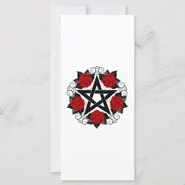 Tarjeta Pentagram con rosas rojas (Anverso)