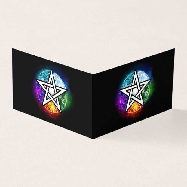 Tarjeta Pentagrama de Wiccan (Exterior)