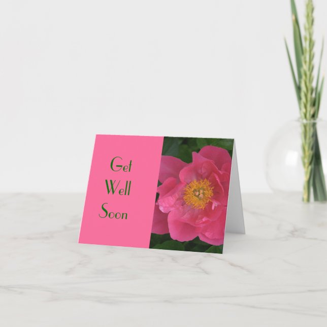 TARJETA "PEONA ROSA CON CENTRO MARÍTIMO" /BIEN PRONTO" (Anverso)