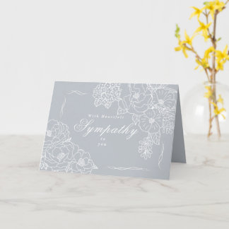 Tarjeta Peonías de simpatía grises minimalistas elegantes
