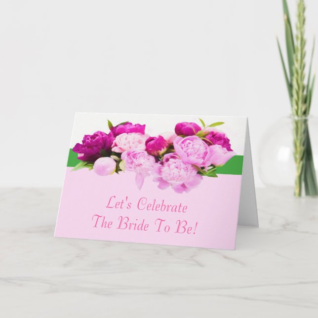 Tarjeta Peonies Bride Para Ser Celebración (Anverso)