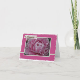 Tarjeta Peonies rosados en la floración - apenas porque