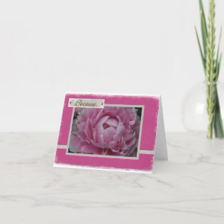 Tarjeta Peonies rosados en la floración - apenas porque
