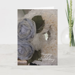 Tarjeta Peonies y cumpleaños de Wreath