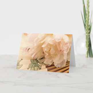 Tarjeta Peony con la fan plegable