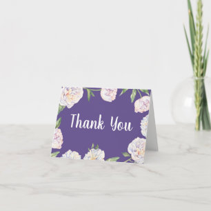 Tarjeta Peony Floral Violet PurpleGracias