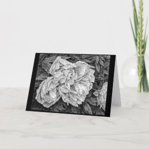 Tarjeta Peony in the Rain greeting card