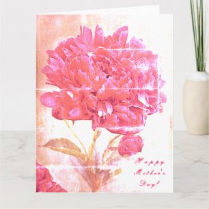 Tarjeta Peony Rosa flora el gran día de la madre