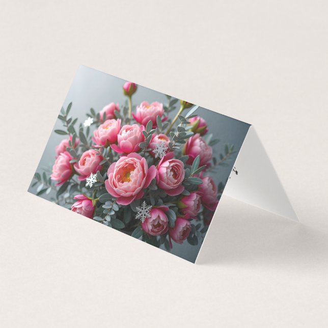 Tarjeta Peony Snowflake (Anverso)