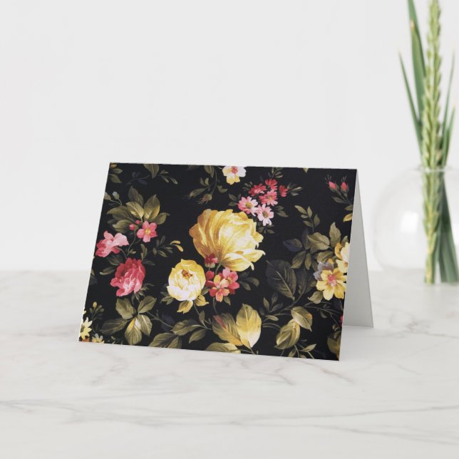 Tarjeta peony vintage y rosa gracias (Anverso)